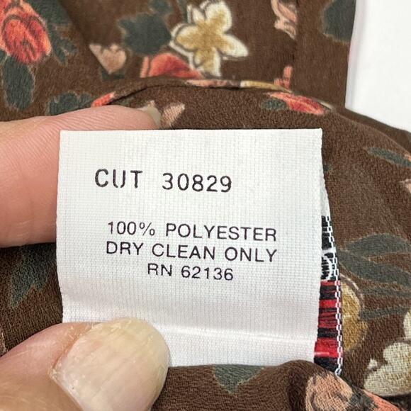 Vintage Guess Blouse Top Women M Brown Floral Y2K Boho Hippie 80s Festival - Picture 5 of 14